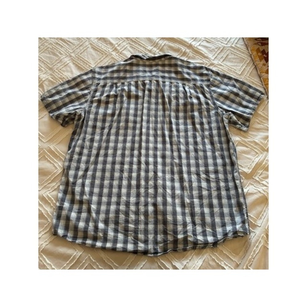 Carhartt Mens XL Relaxed Fit Plaid Short Sleeve Button Down Shirt Grey Blue - Picture 2 of 5